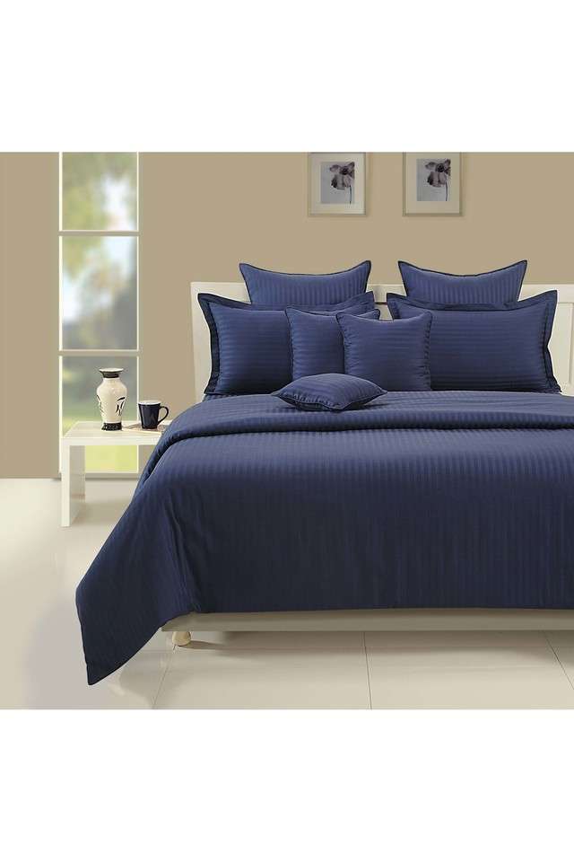 Solid-Dobby-300-TC-Cotton-Fitted-Double-Bed-Sheet-with-2-Pillow-Covers