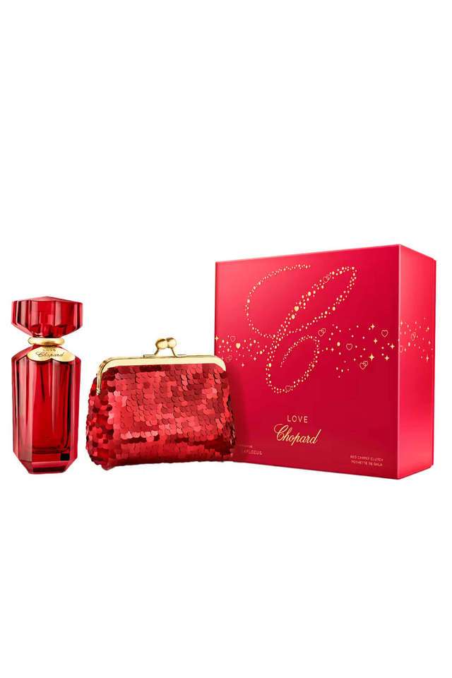 Love-Gift-Set-for-Women---Eau-de-Parfum-100-ml-and-Red-Glitter-Clutch