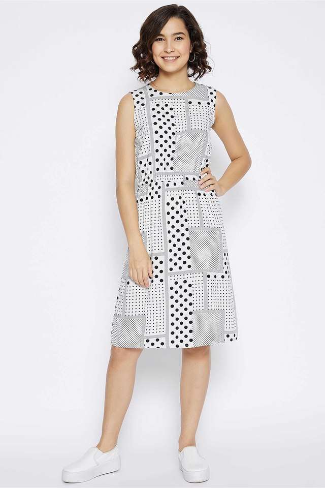 crimsoune club Printed Y-Neck Lyocell Women Dress-picture-21
