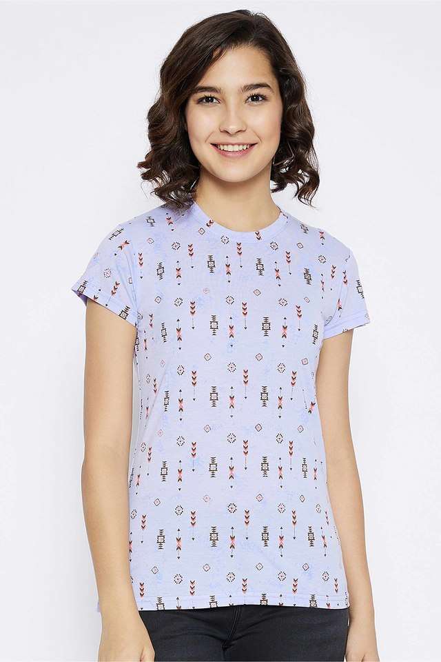 crimsoune club Printed Blended Fabric Round Neck Women T-Shirt-picture-16