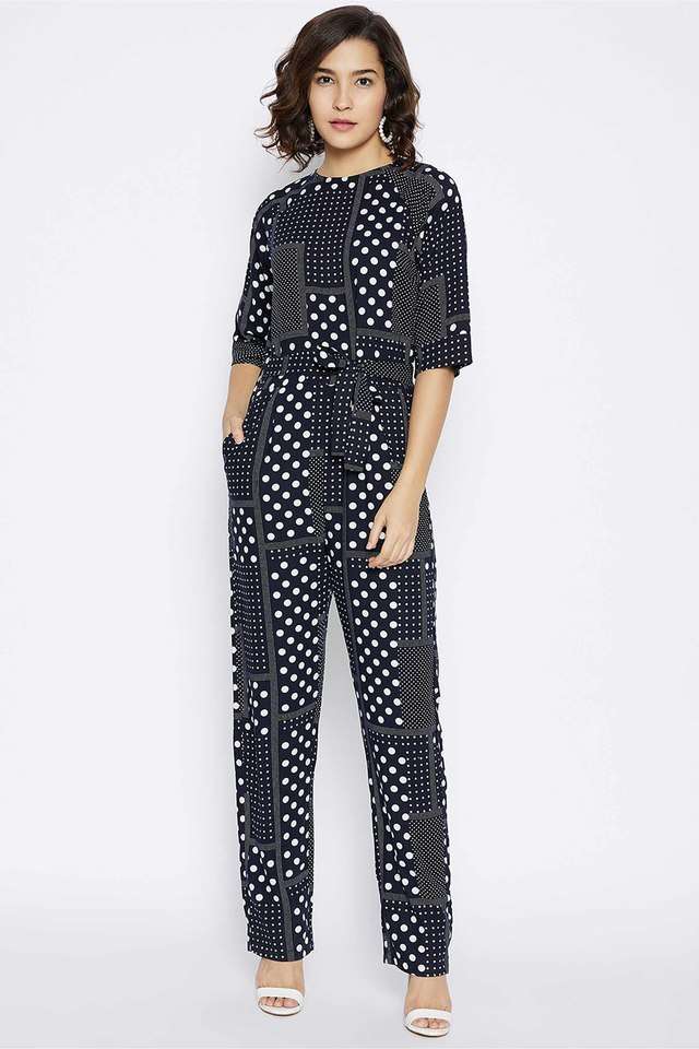 crimsoune club Printed Round Neck Lyocell Women's Jumpsuits-picture-24