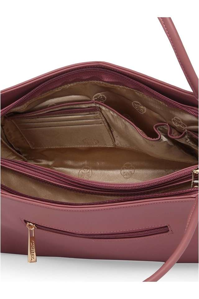 Buy Ceriz Pink Zipper Closure Pu Womens Casual Wear Satchel - Main Image