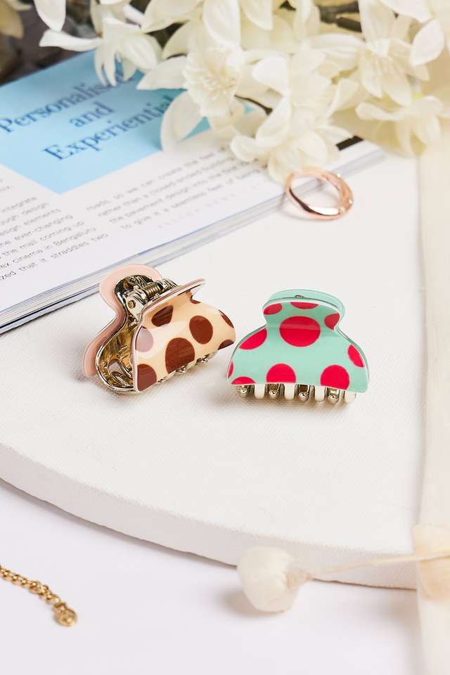 Printed-Hair-Clips---Polka-Dots-(Pack-of-2)