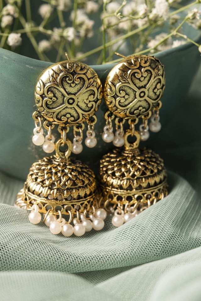 Buy Jewelz NoColour Most Lovable Golden Jhumka Earrings Shoppers