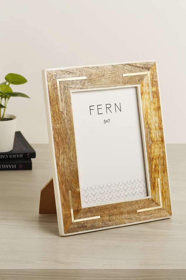Buy HomeStop Brown Inlay Corner Wood Photo Frame 5x7 Inch
