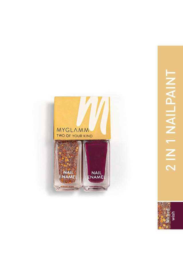 MyGlamm-Two-Of-Your-Kind-Nail-Enamel-Duo-Glitter-Collection---Pack-of-2---Wicked-Wish -5-ml