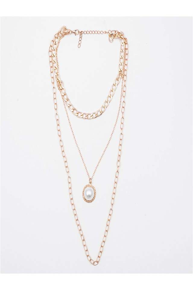 Gold-Tone-Multi-Layered-Pearls-Fashion-Necklaces