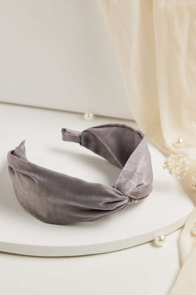 Plain-Knotted-Headband---Grey