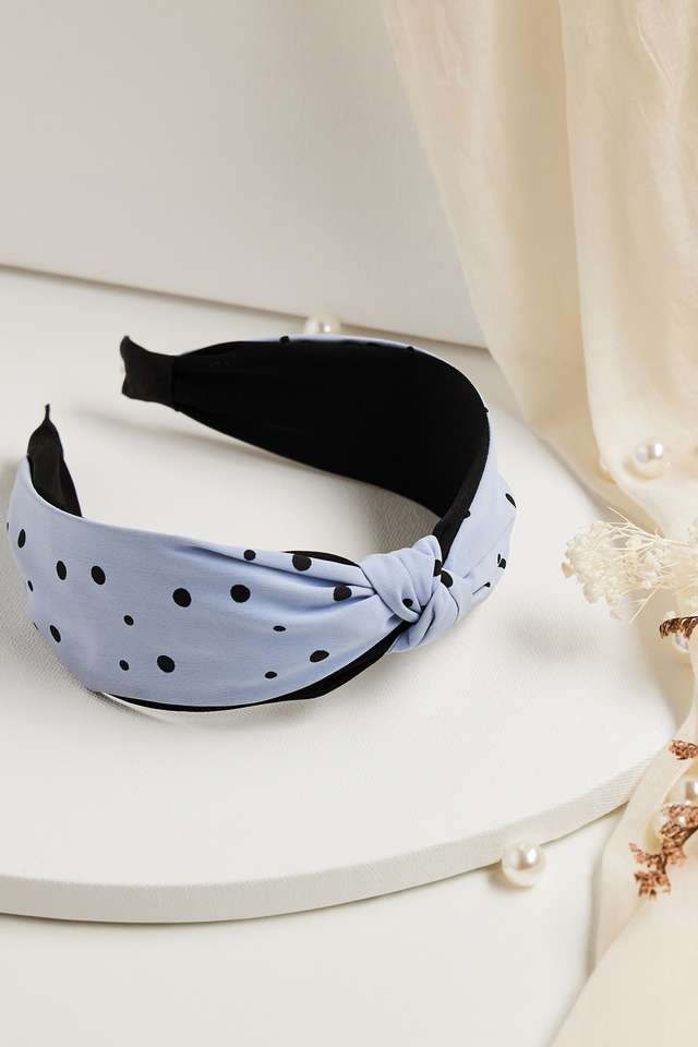 Polka-Dot-Knotted-Headband---Blue