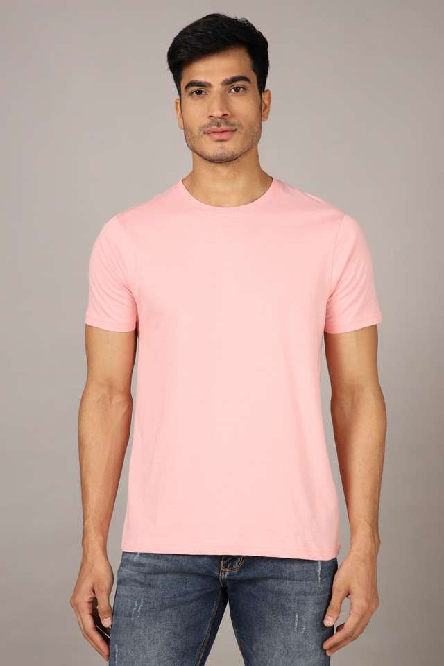Solid-Cotton-Regular-Fit-Men-T-Shirt