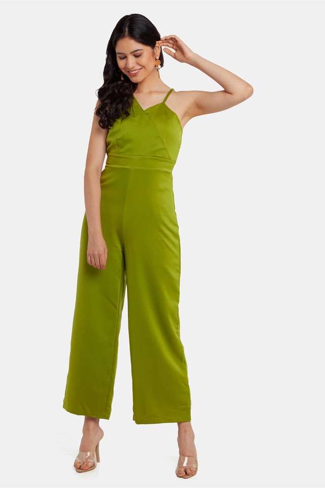 Solid Asymmetric Polyester Women Casual Wear Jumpsuit-image-13