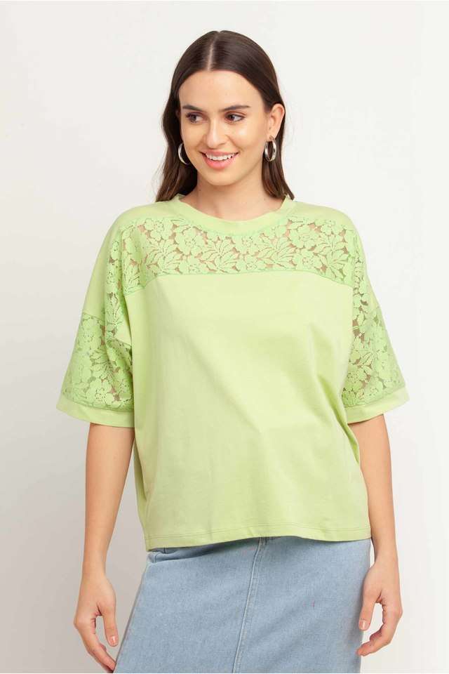 zink london Solid Cotton Round Neck Women Top-picture-5