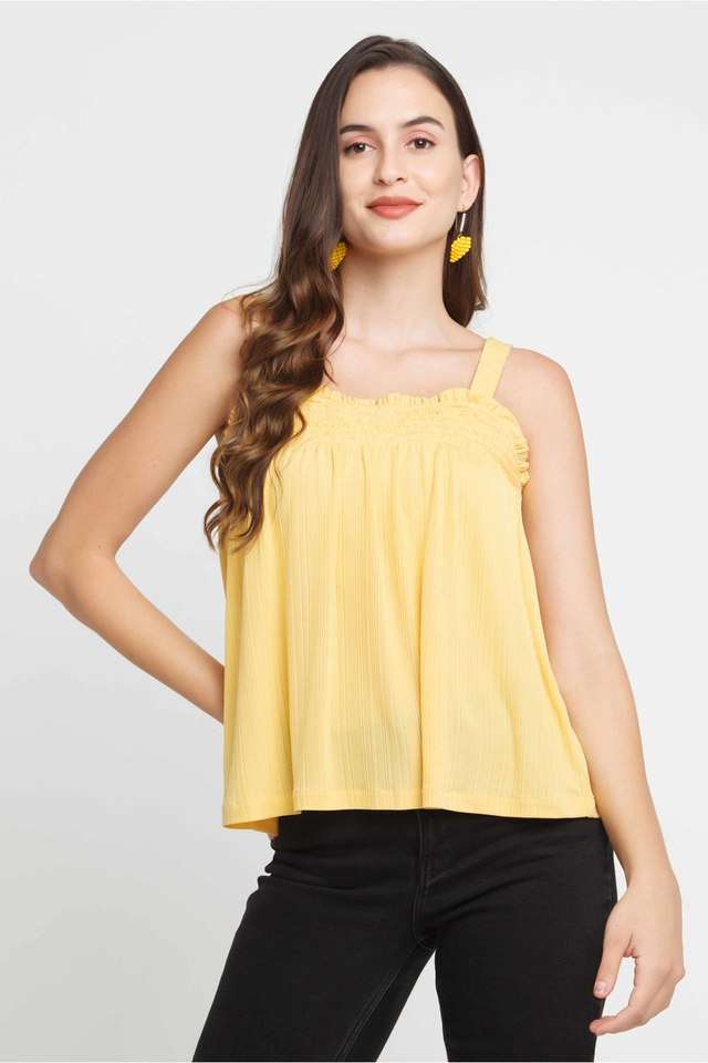 zink london Solid Polyester Square Neck Women Top-picture-28