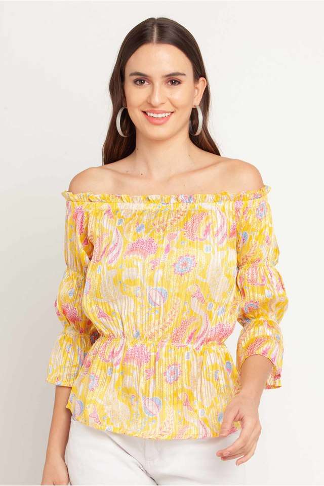 zink london Printed Polyester Off Shoulder Women Top-picture-8