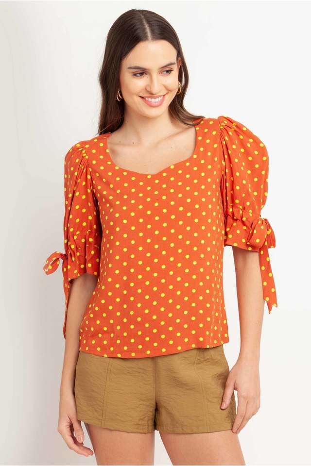 zink london Printed Viscose Sweetheart Neck Women Top-picture-23