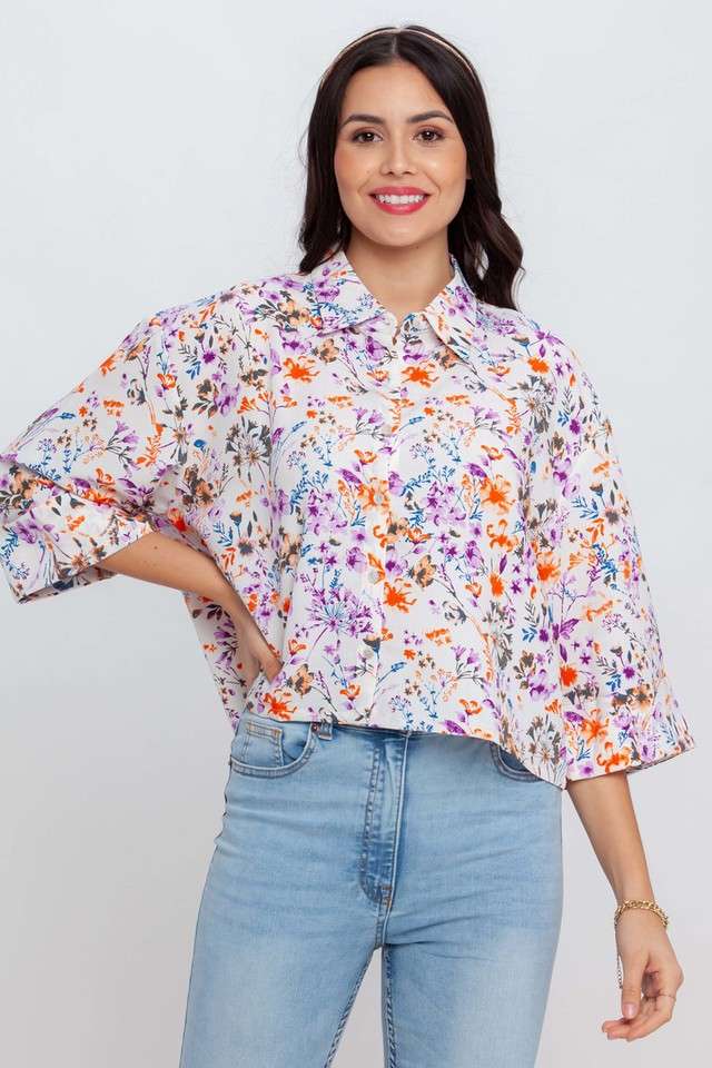 zink london Floral Collared Polyester Women Shirt-picture-11