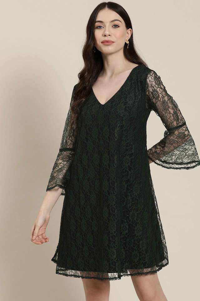 qurvii Floral V-Neck Blended Fabric Women Dress-picture-15