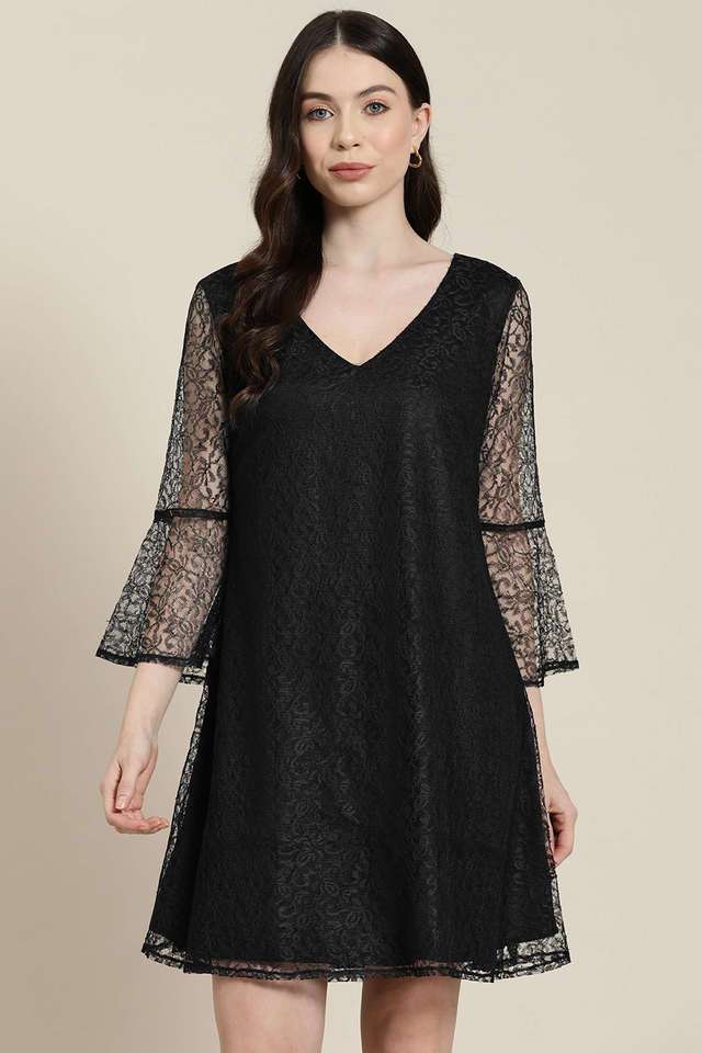 qurvii Floral V-Neck Blended Fabric Women Dress-picture-34