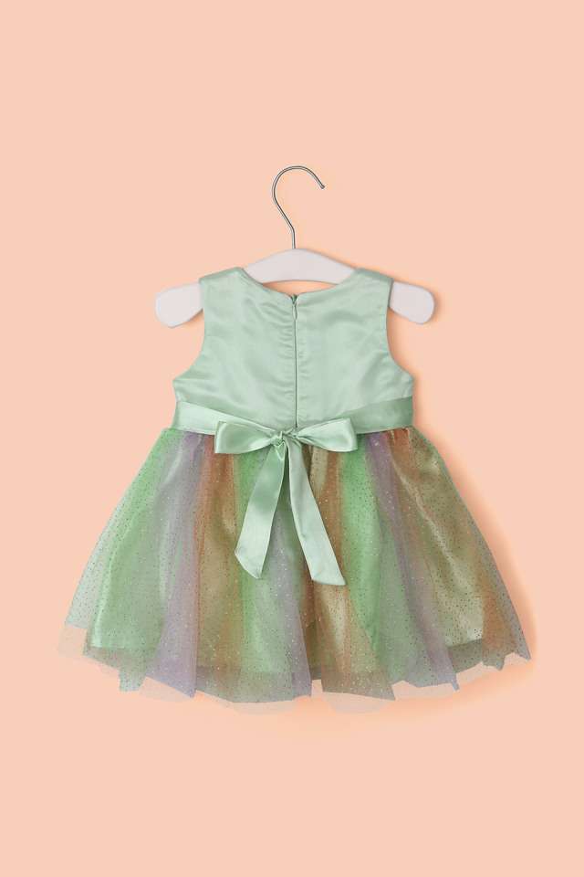 Embellished-Poly-Blend-Round-Neck-Infant-Girl-s-Dress