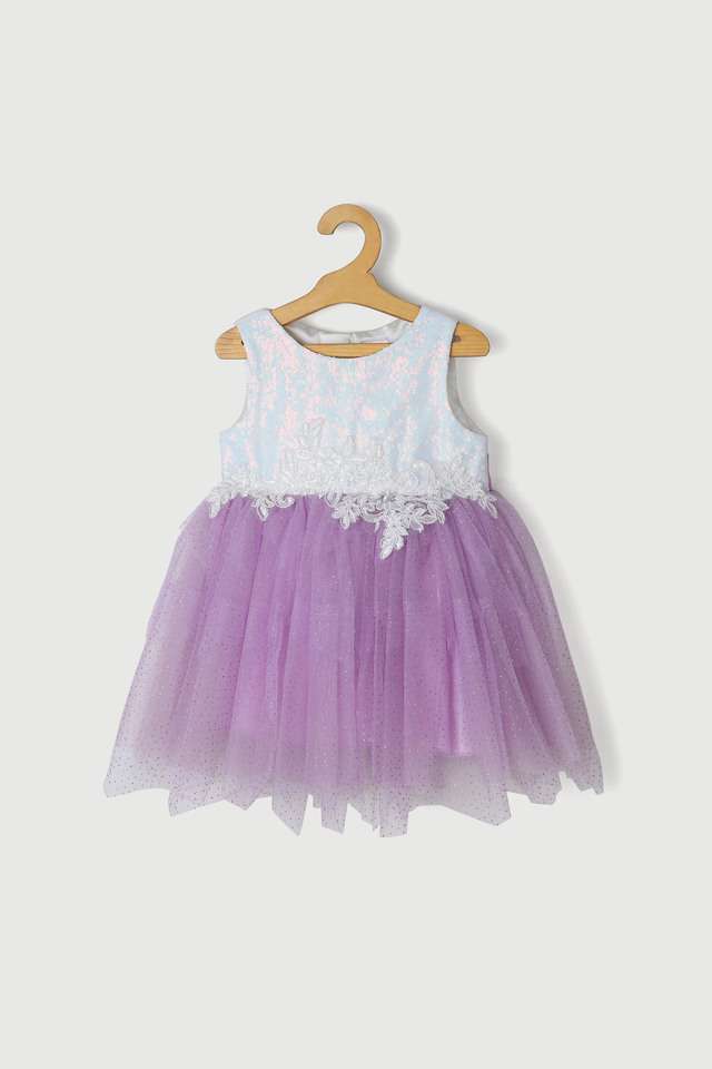 Embellished-Poly-Blend-Round-Neck-Infant-Girl-s-Dress