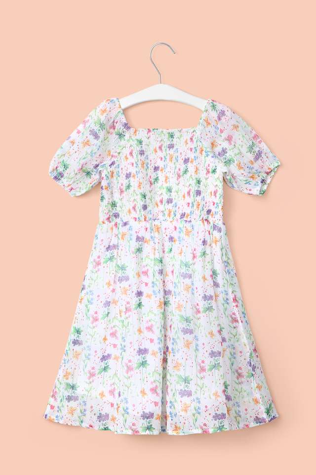 Buy Stop Multi Printed Polyester Square Neck Girl's Casual Wear Dress |  Shoppers Stop