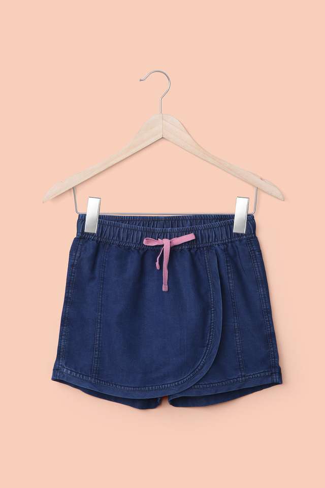 Solid-Denim-Regular-Fit-Girl-s-Shorts