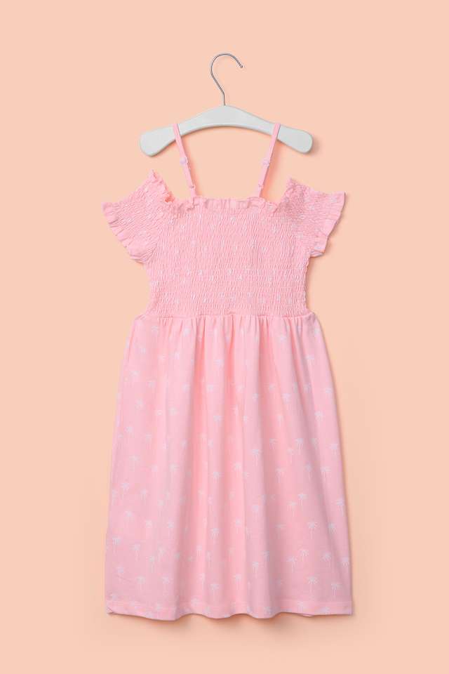 Printed-Cotton-Off-Shoulder-Girl-s-Casual-Wear-Dress