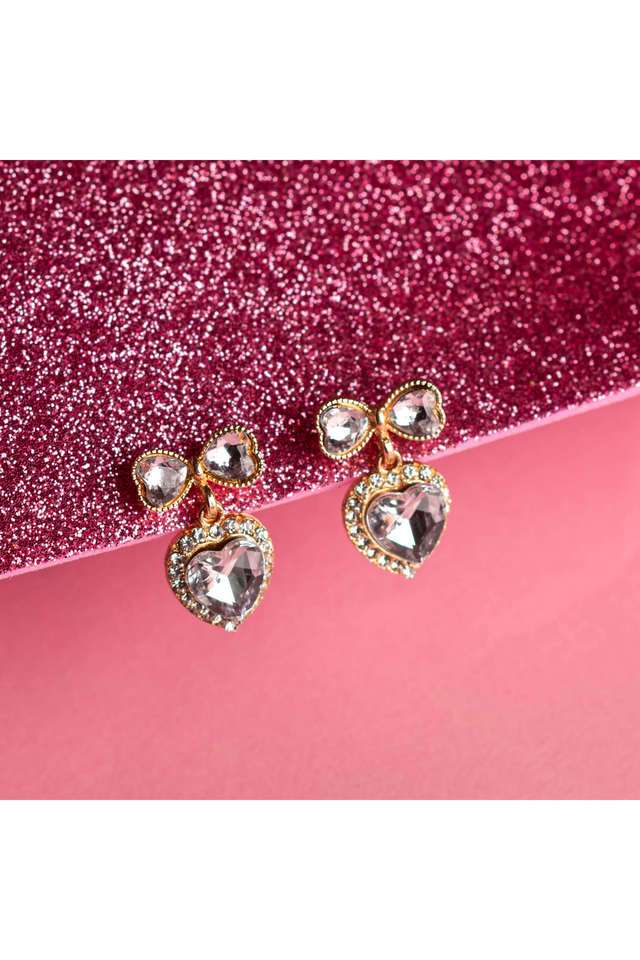 Gold-Plated-Stone-Embellished-Earrings-For-Girls-&-Women