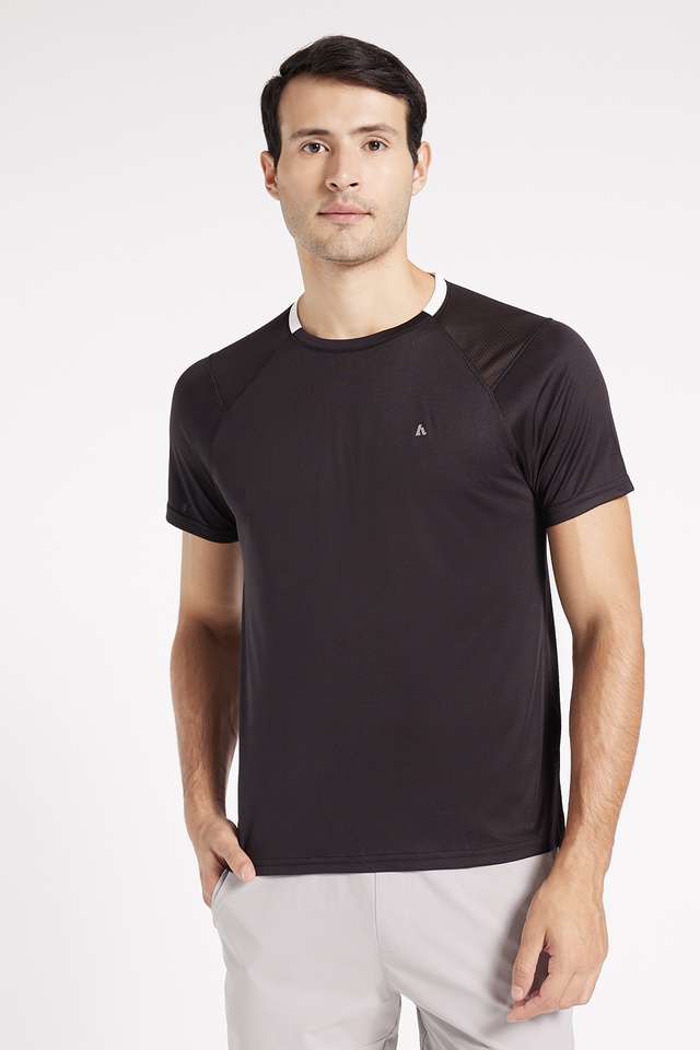 Solid-Polyester-Regular-Fit-Men-s-T-Shirt