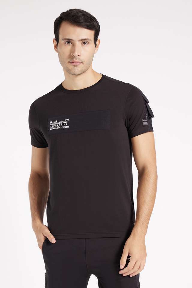 Solid-Cotton-Blend-Regular-Fit-Men-s-T-Shirt