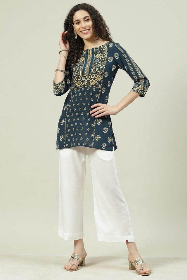 Solid-Rayon-Straight-Fit-Women-s-Palazzo