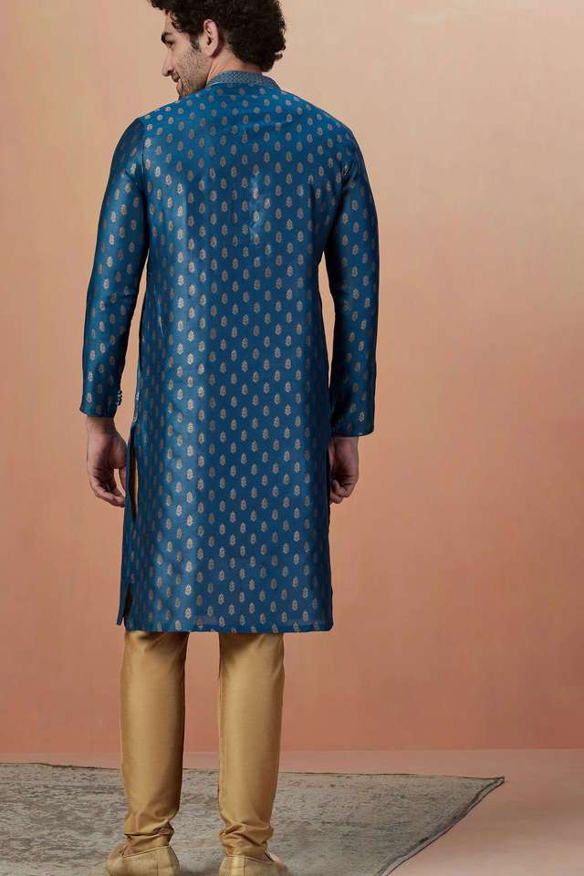 Jacquard-Art-Silk-Regular-Fit-Men-s-Kurta