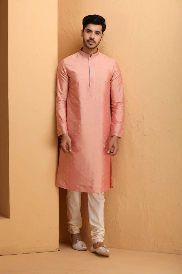 Embroidered-Art-Silk-Regular-Fit-Men-s-Kurta