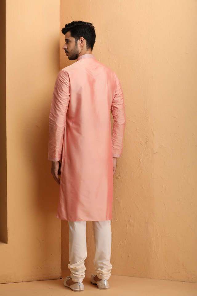 Embroidered-Art-Silk-Regular-Fit-Men-s-Kurta