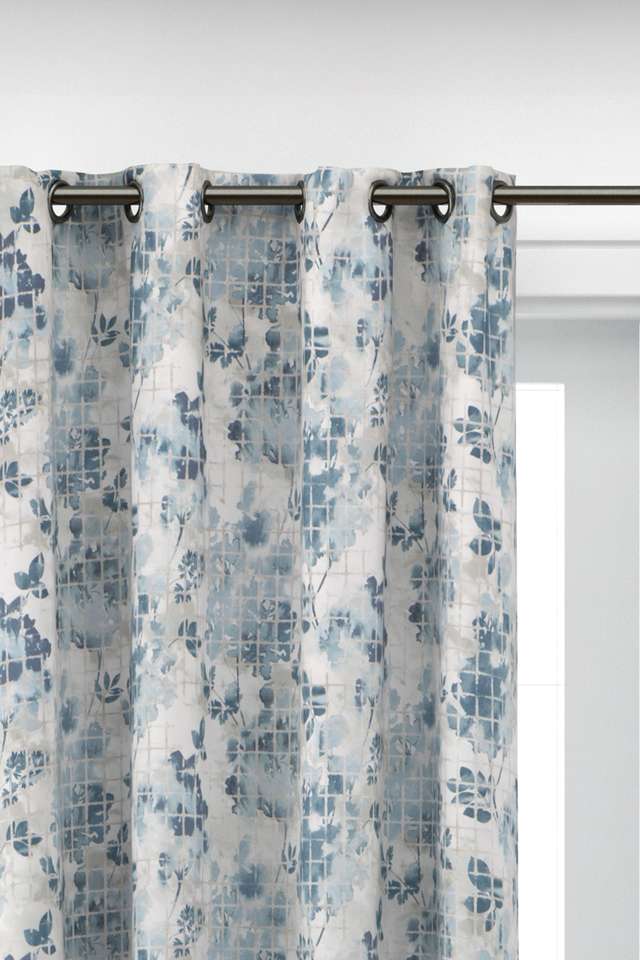 Floral-Check-Whiteout-Window-Curtain