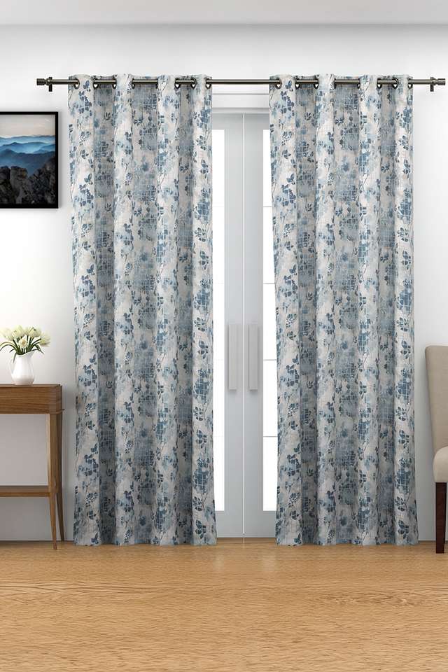 Floral-Check-Whiteout-Door-Curtain