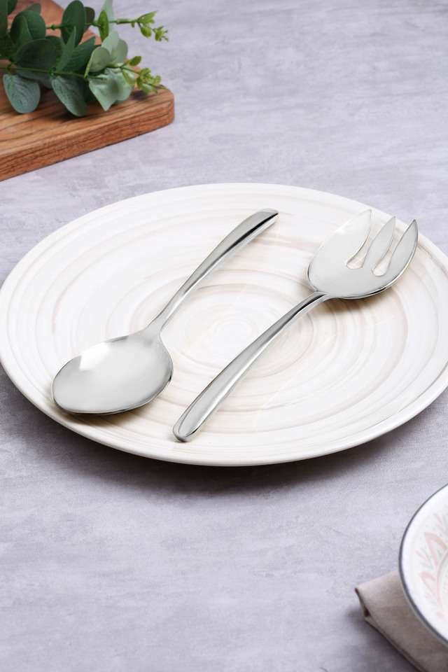 Glitz-Serving-Spoon-Fork-Steel-Set-of-2