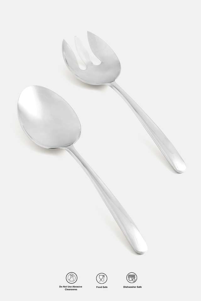 Glitz-Serving-Spoon-Fork-Steel-Set-of-2