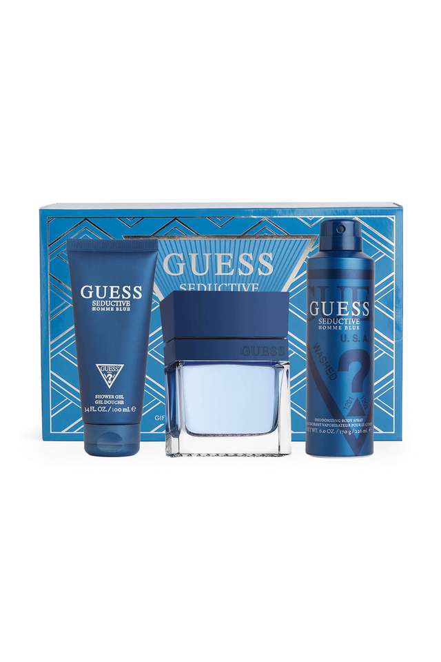 Seductive-Homme-Blue-Gift-Set---Pack-of-4 -Eau-de-Toilette---100-ml-+-Shower-Gel-100-ml-+-Body-Spray-170g-+-Pouch