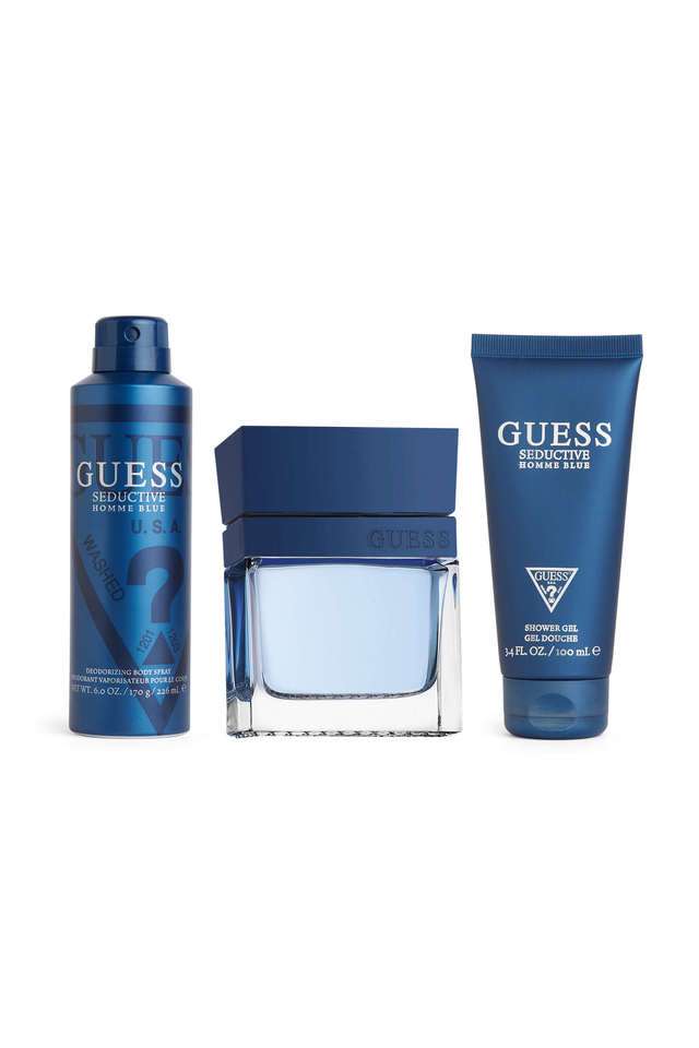 Seductive-Homme-Blue-Gift-Set---Pack-of-4 -Eau-de-Toilette---100-ml-+-Shower-Gel-100-ml-+-Body-Spray-170g-+-Pouch