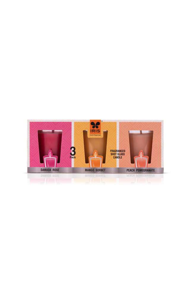 Set-Of-3-Damask-Rose -Peach-Pomogranate -Mango-Sorbet-Votive-Candle