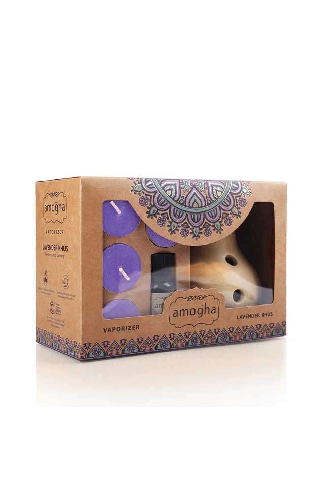 Amogha-Lavender-Khus-Fragrance-Vaporizer-With-4-Tealights-And-10-ml-Oil