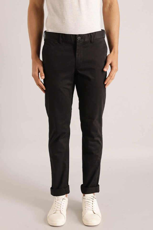 Solid-Cotton-Stretch-Tailored-Fit-Men-s-Casual-Trousers