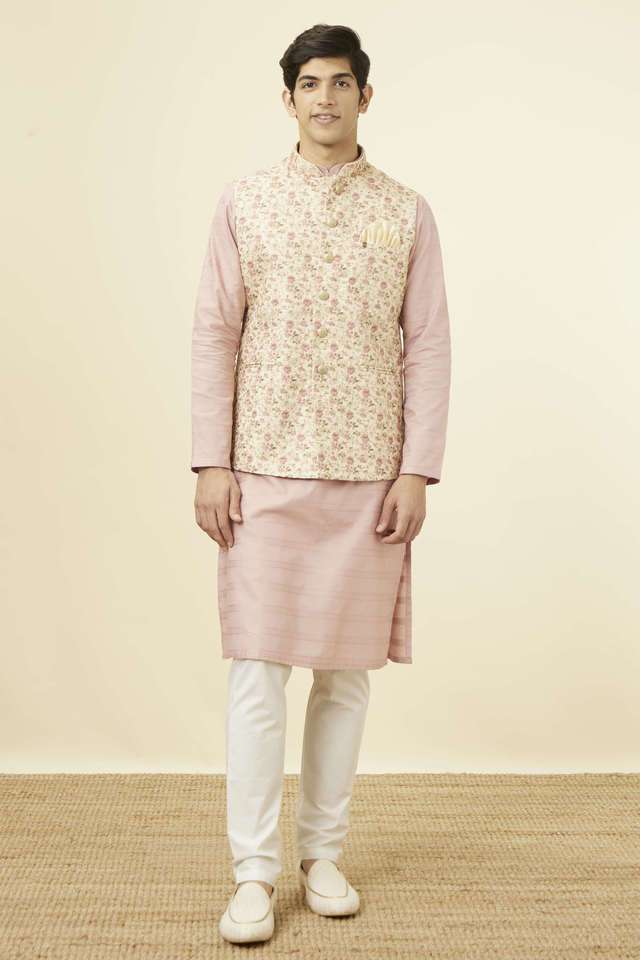 Jacquard-Art-Silk-Regular-Fit-Men-s-Nehru-Jacket
