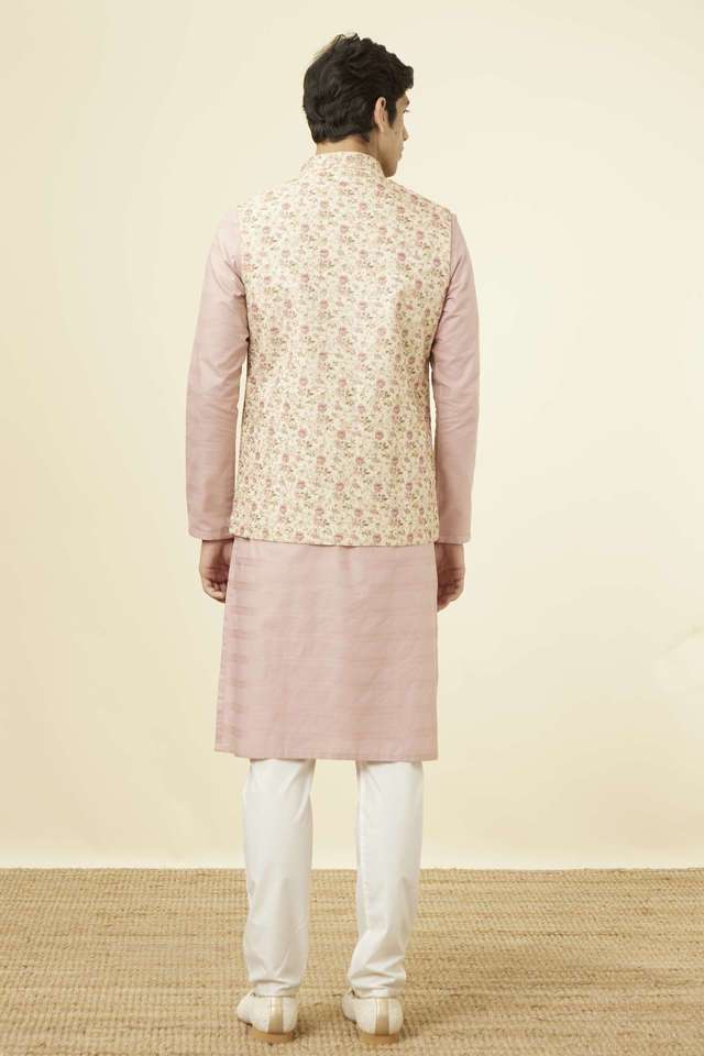 Jacquard-Art-Silk-Regular-Fit-Men-s-Nehru-Jacket