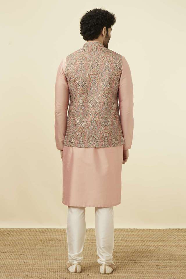 Chikankari-Viscose-Blend-Regular-Fit-Men-s-Nehru-Jacket