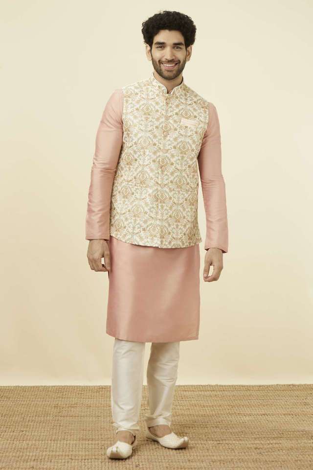Embroidered-Art-Silk-Regular-Fit-Men-s-Nehru-Jacket