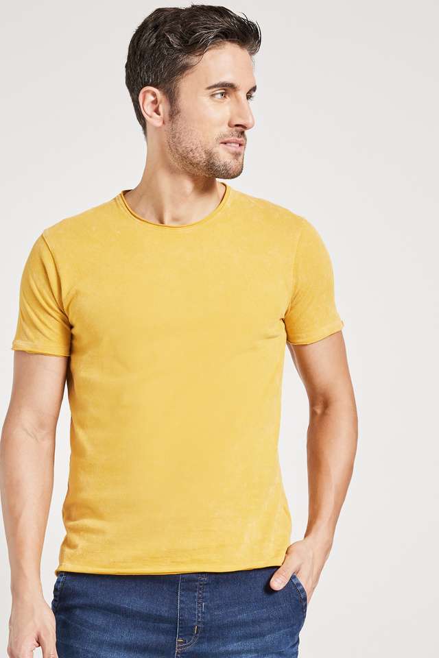 Solid-Cotton-Regular-Fit-Men-T-Shirt