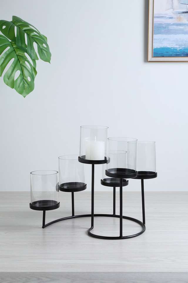 Swirl-Black-Votive-Candle-Holder-Set