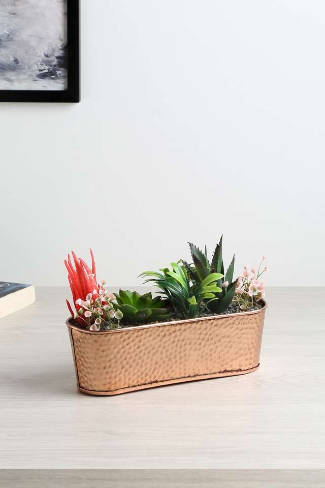 Hammered-Metal-Suclnt-Arngemnt-Lng